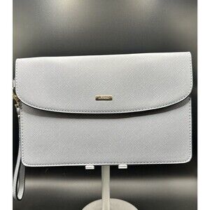 Lovevook Blue Wristlet Envelope Style Detachable Strap Vegan Leather Clutch Good